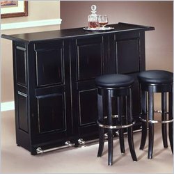 Home Styles Furniture Black Swing Open Bar and Stools